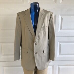Brooks Brothers Suit Jacket Beige Khaki Sport Coat Blazer 2 Button Lined